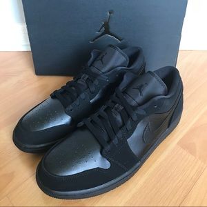 NEW Air Jordan 1 Low Triple Black Mens Basketball